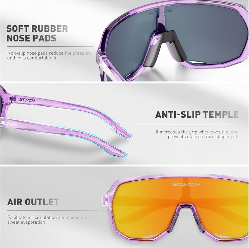 SCVCN Photochromic Cycling Glasses Men Women Clear Sports Sunglasses UV400 Protection for Cycling Running mtb DZ-S63 - Image 4